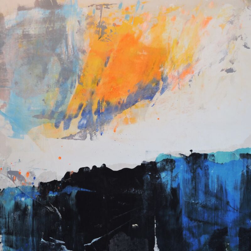 Skyline, Manuela Gottfried 2018, Acryl auf Leinwand, 130 x 130 cm, anfragen