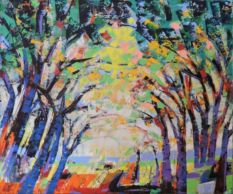 Waldrand, Manuela Gottfried 2015, Acryl auf Leinwand, 120 x 100 cm, anfragen