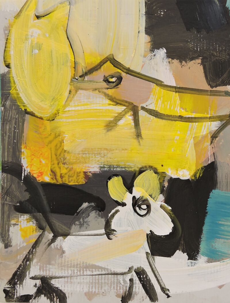 Spielerisch Gelb, Manuela Gottfried 2018, Acryl auf Karton, 25 x 33 cm, vergriffen