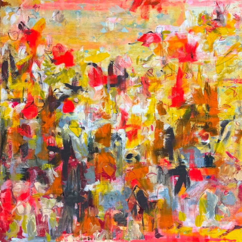 Hard Blush / Champagner, Manuela Gottfried 2024, 130 x 130 cm, anfragen