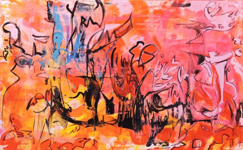 Monkey Business, Manuela Gottfried 2014, Acryl auf Leinwand 195 x 120 cm, anfragen
