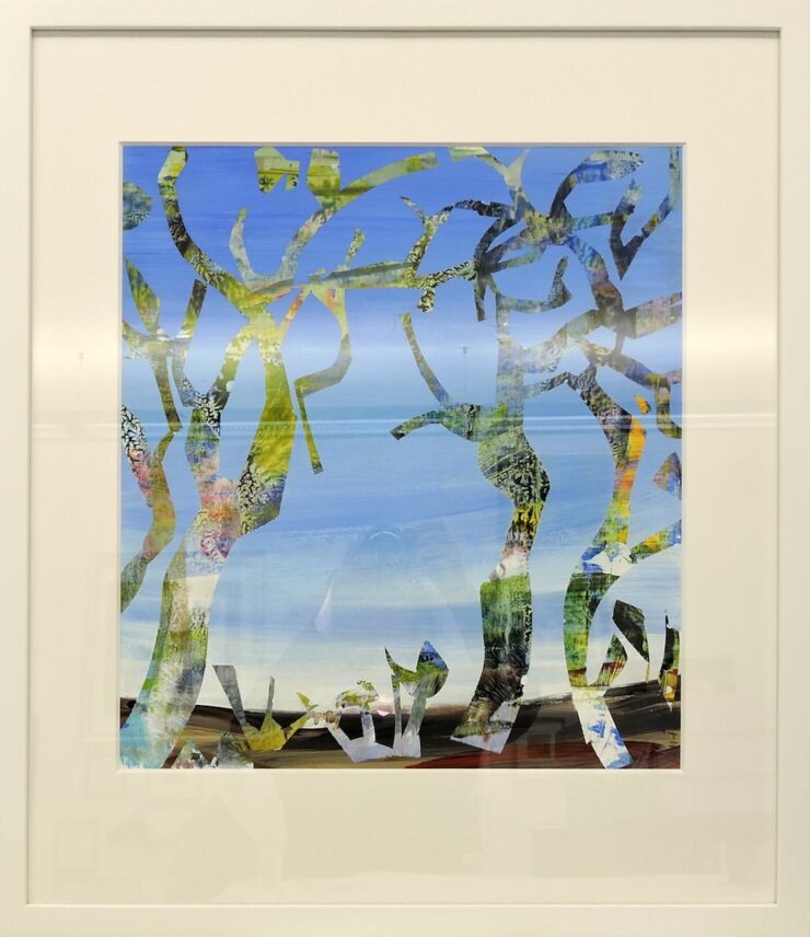 Traumgarten weiß, Manuela Gottfried 2020, Acryl auf Papier, gerahmt, 60 x 70 cm