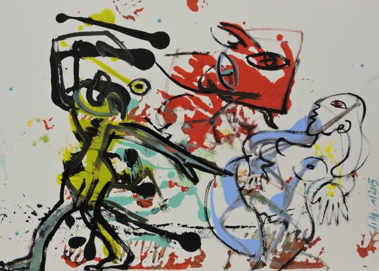 Die Menschin, Manuela Gottfried 2015, Acryl auf Karton, 70 x 50 cm, € 900