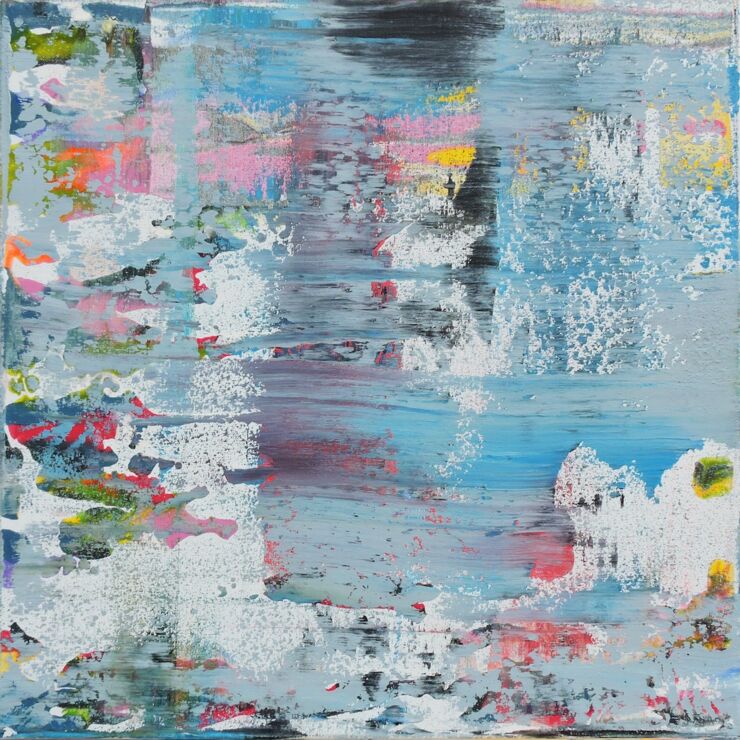 Pure Joy Aqua, Manuela Gottfried 2021, Acryl auf Leinwand, 50 x 50 cm, € 350