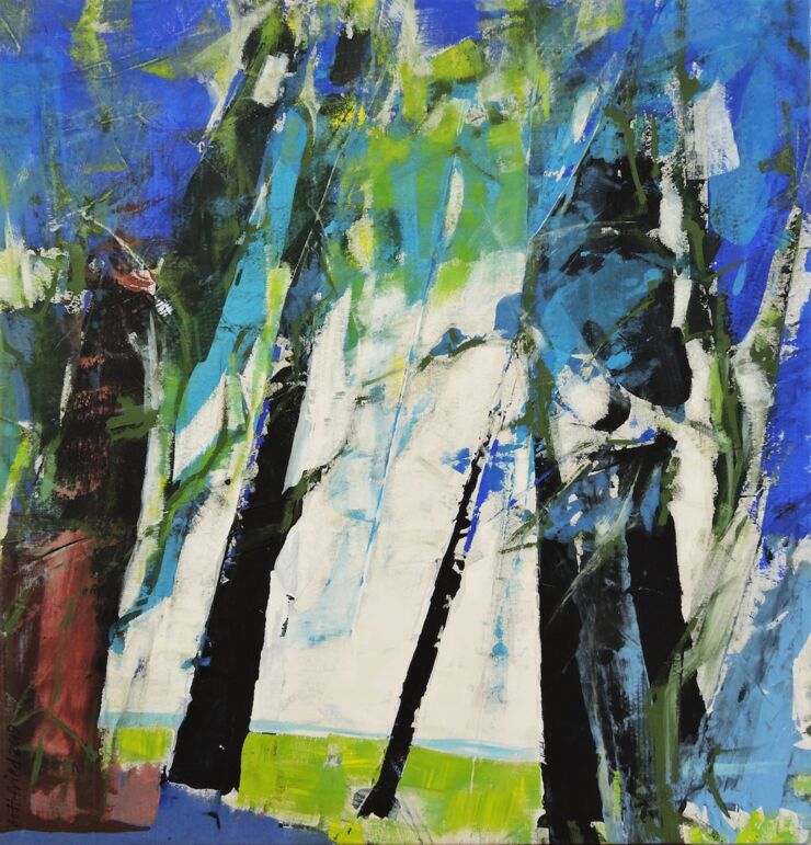 Indigobaum, Manuela Gottfried 2016, Acryl auf Leinwand 120 x 125 cm, € 1800