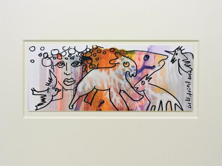 Sanfter Traum, Manuela Gottfried 2020, Acryl auf Karton im Passepartout, 40 x 30 cm