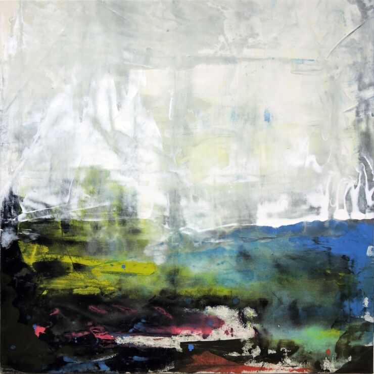 Morgennebel, Manuela Gottfried 2021, Acryl auf Leinwand, 110 x 110 cm