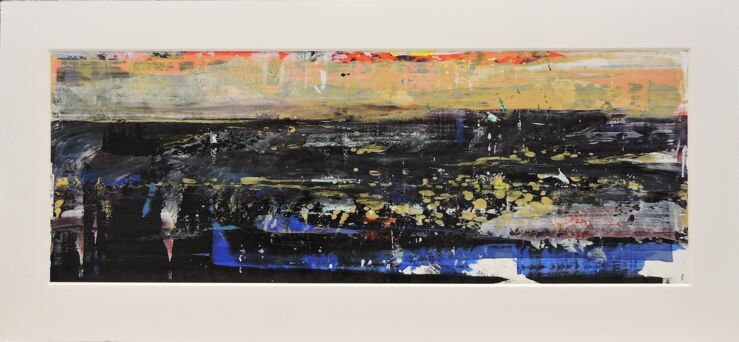 Goldener Orient, Manuela Gottfried 2021, Acryl auf Karton im Passepartout, außen 91 x 42 cm