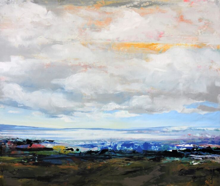 Weisse Welle, Manuela Gottfried 2021, Acryl auf Leinwand, 130 x 110 cm