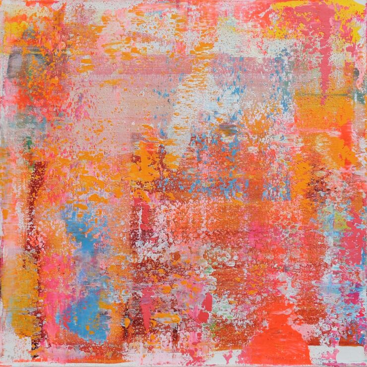 Pure Joy Tangerine, Manuela Gottfried 2021, Acryl auf Leinwand, 50 x 50 cm, € 350