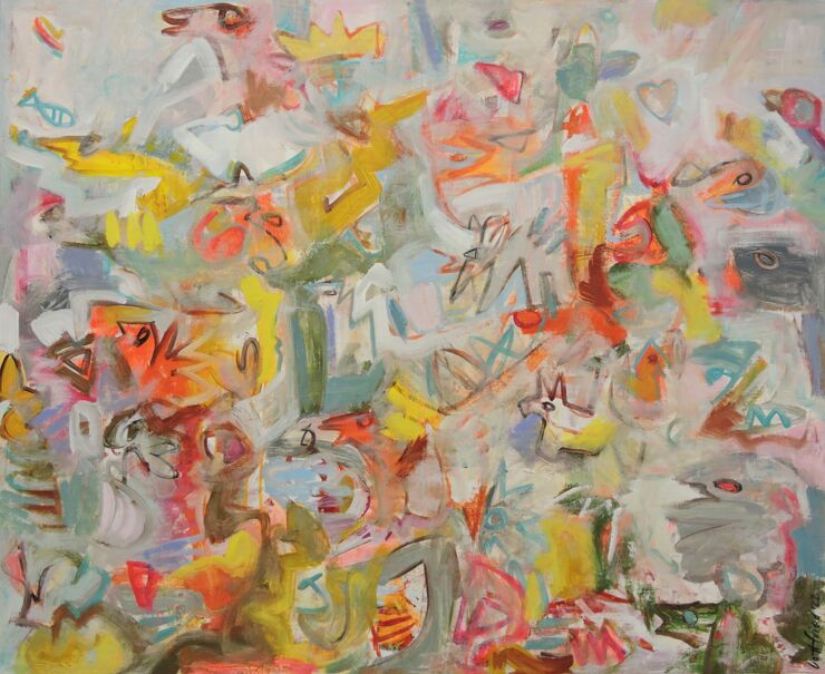 Die Frohe Nachricht, Manuela Gottfried 2022, 110 x 90 cm