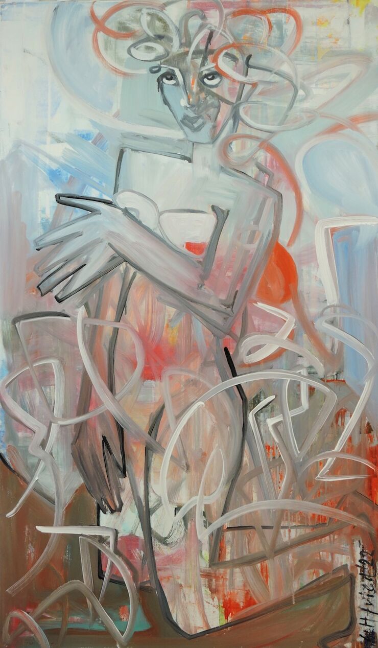 Akt22, Manuela Gottfried 2022, Acryl auf Leinwand, 70 x 120 cm, Preis auf Anfrage