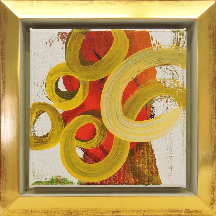 KISDAL, Manuela Gottfried 2020, Acryl auf Leinwand in Echtgold, 28 x 28 cm