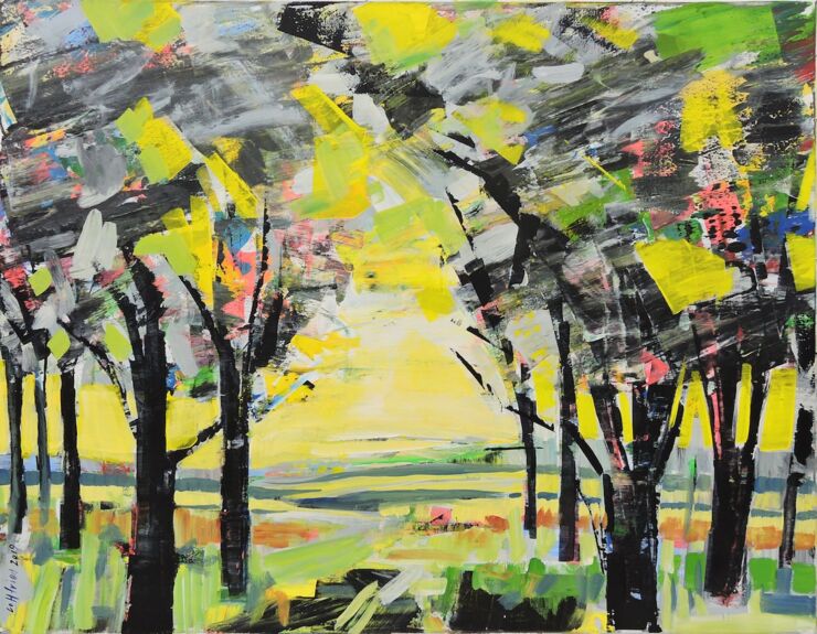 Gegenlicht, Manuela Gottfried 2019, Acryl auf Leinwand 90 x 70 cm