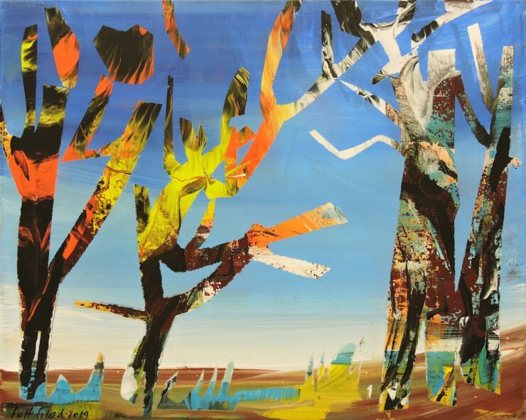 Glücksriesen Turquois, Manuela Gottfried 2019, Acryl auf Leinwand, 50 x 40 cm