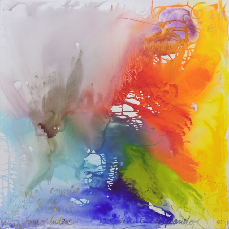 Homoludens, Manuela Gottfried 2016, Acryl auf Leinwand, 175 x 175 cm,
