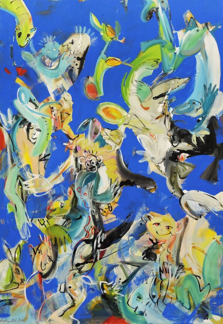 Blue Hour, Manuela Gottfried 2019, Acryl auf Leinwand, 110 x 160 cm

