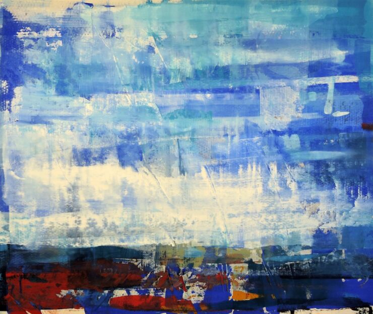 Supra Blue, Manuela Gottfried 2020, Acryl auf Leinwand 160 x 135 cm, € 1200